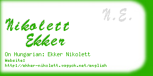 nikolett ekker business card